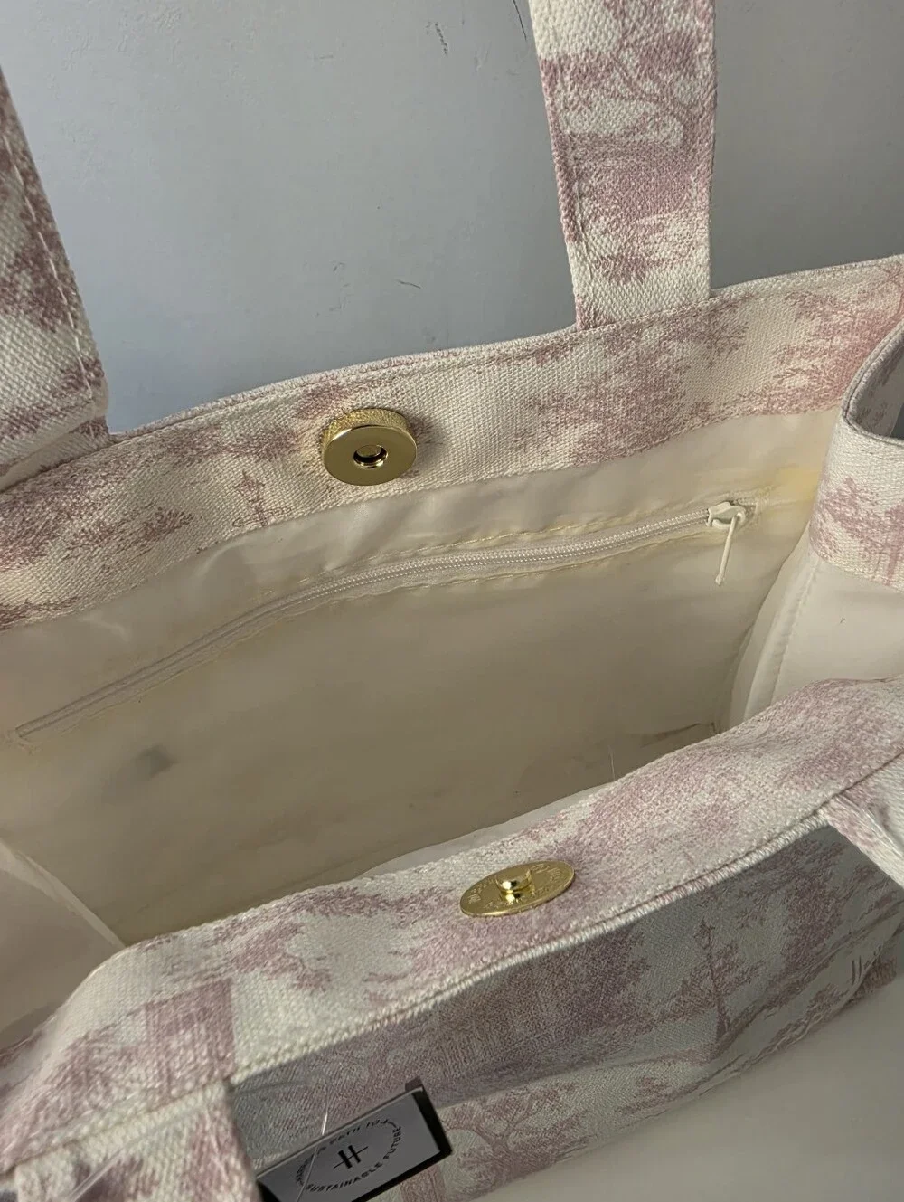 HARRODS Small Toile Shopper Bag NWT